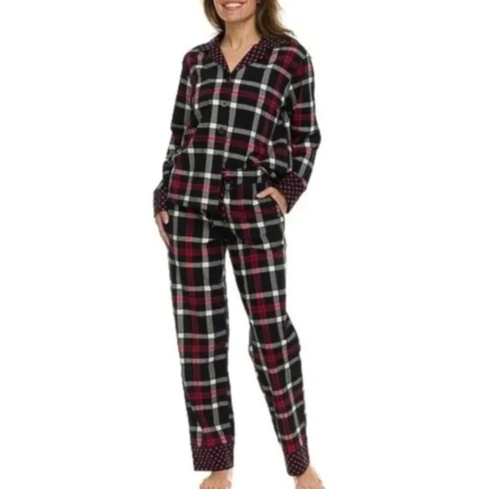 Vera Bradley Women's Notch Collar Pajama Set RED NWT
